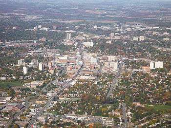 Areal view of Kitchener-Waterloo