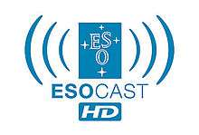 ESOcast logo: "ESO" in a blue square, with blue radio waves emanating from it