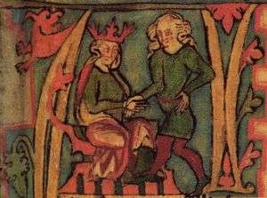 Harald Fairhair of Norway receiving the kingdom of Norway from his father, Halfdan the Black
