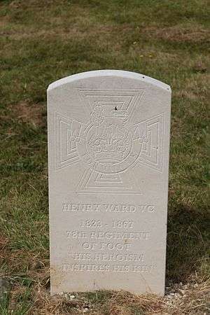 Headstone of Henry Ward VC, Great Malvern Cemetery, Great Malvern, United Kingdom