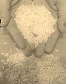 Picture of hands holding rice.
