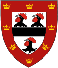  A shield displaying the coat of arms of Jesus Collge, Cambridge