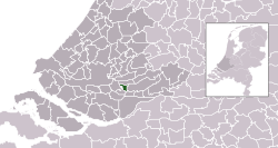 Highlighted position of Alblasserdam in a municipal map of South Holland