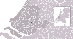 Highlighted position of Krimpen aan den IJssel in a municipal map of South Holland