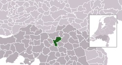 Highlighted position of Sint-Michielsgestel in a municipal map of North Brabant