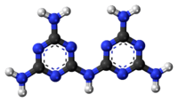 Ball-and-stick model of the melam molecule