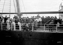 Steamer Lake Champlain arriving at port, Québec, Oct. 1911