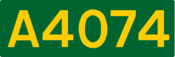A4074 road shield