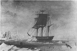 Sloop  in the Antarctic, the ship that Waldron sailed in during the Wilkes Expedition