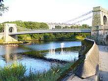 The bridge spans the River Dee at its narrowest point